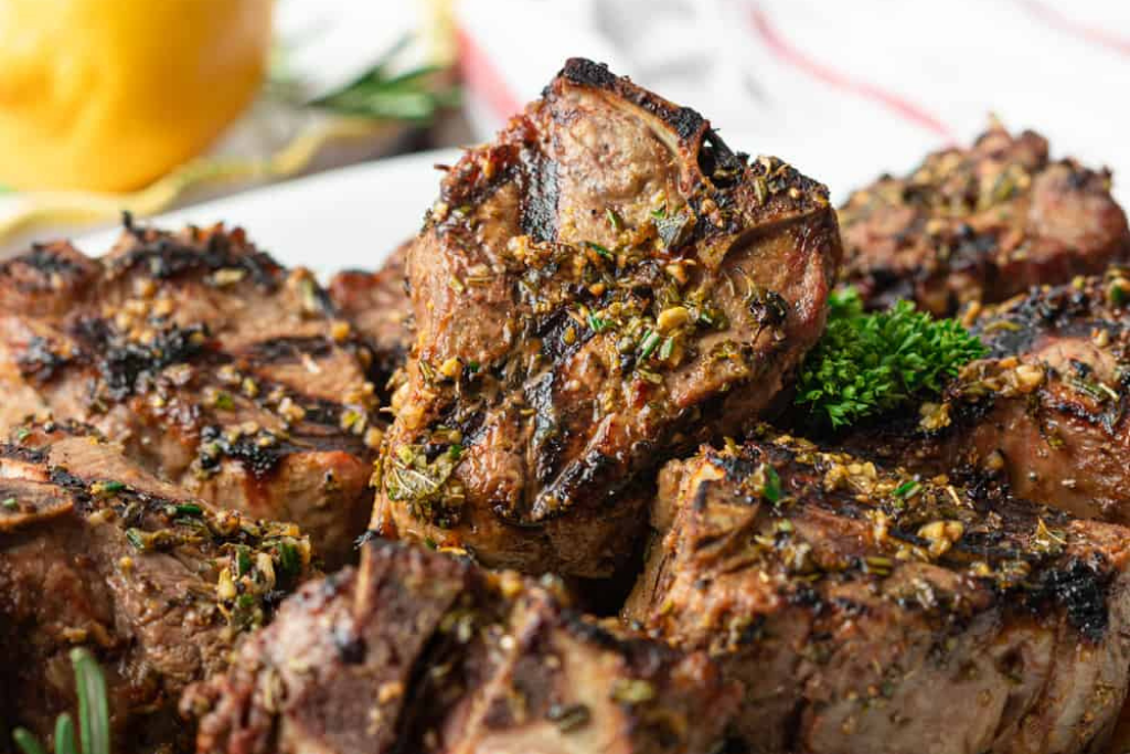 Barbecue Lamb Fillet with Pistachios, River Mint & Honey