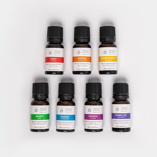 Ultimate Chakra Ritual Kit - all seven Zea Essentials Chakra Blends, 10mL each